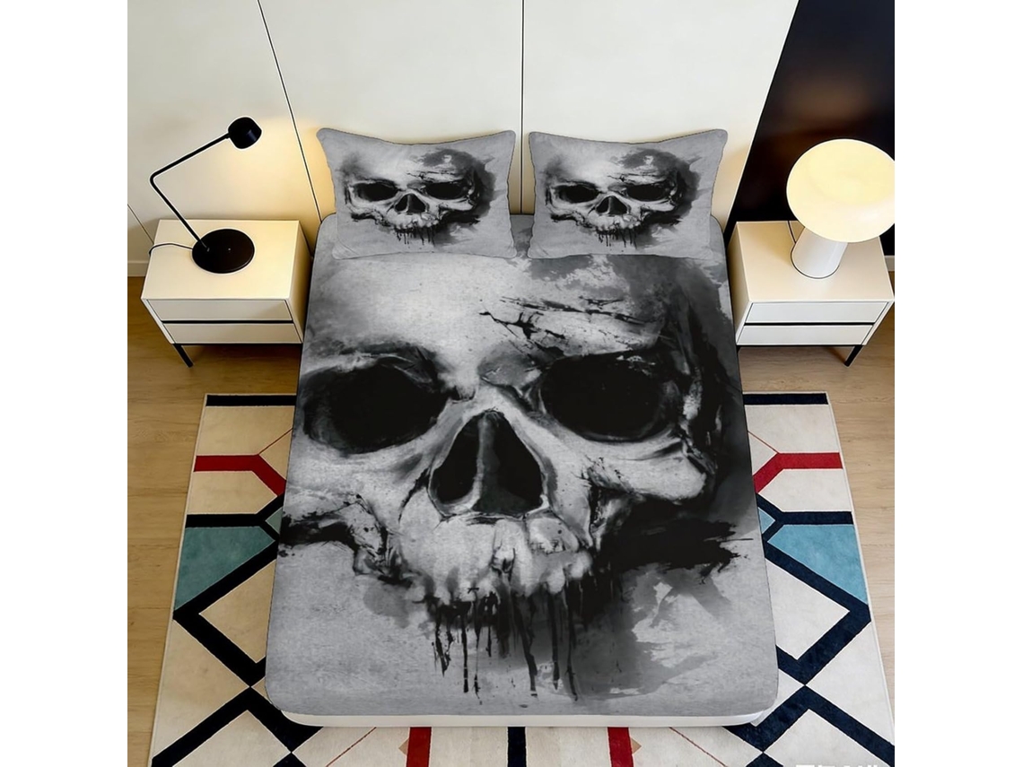 Juego Ropa Cama Estampado Microfibra Negra Funda Diseño Microfibra Diseño Almohada Juego Color 200x25cm