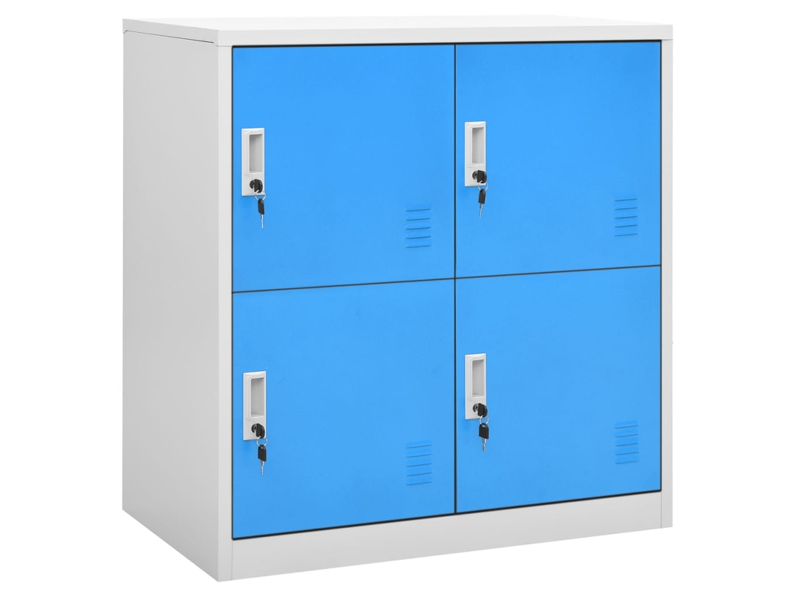 Taquillas 2 Piezas 90x45x92,5 Cm Acero Gris Claro y Azul MAISON EXCLUSIVE