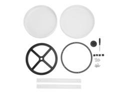 Organizador De Especias Giratorio 2 Niveles Acero Carbono Plato Giratorio 360° Para Cocina Cosméticos Blanco