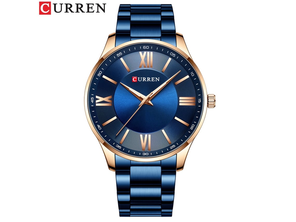 Reloj De Cuarzo Impermeable (azul), Estilo Delgado, Correa De Acero Inoxidable, Reloj De Negocios Elegante Para Hombre.