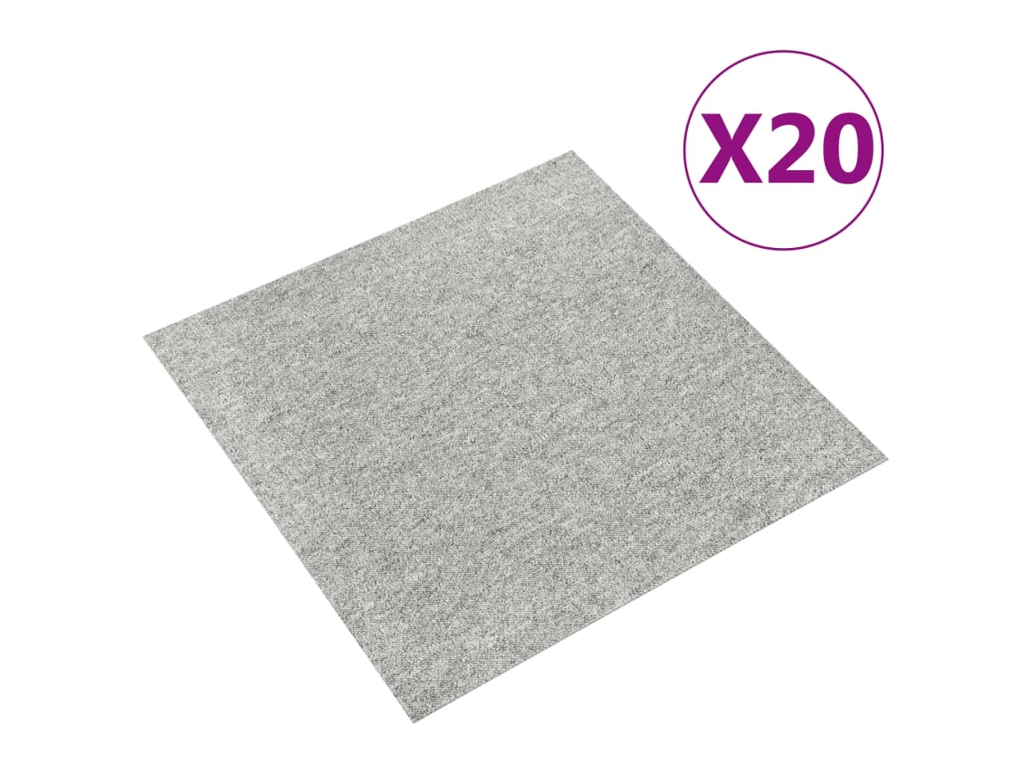 Baldosas De Suelo De Moqueta 20 Uds 5 M² 50x50 Cm Gris Claro