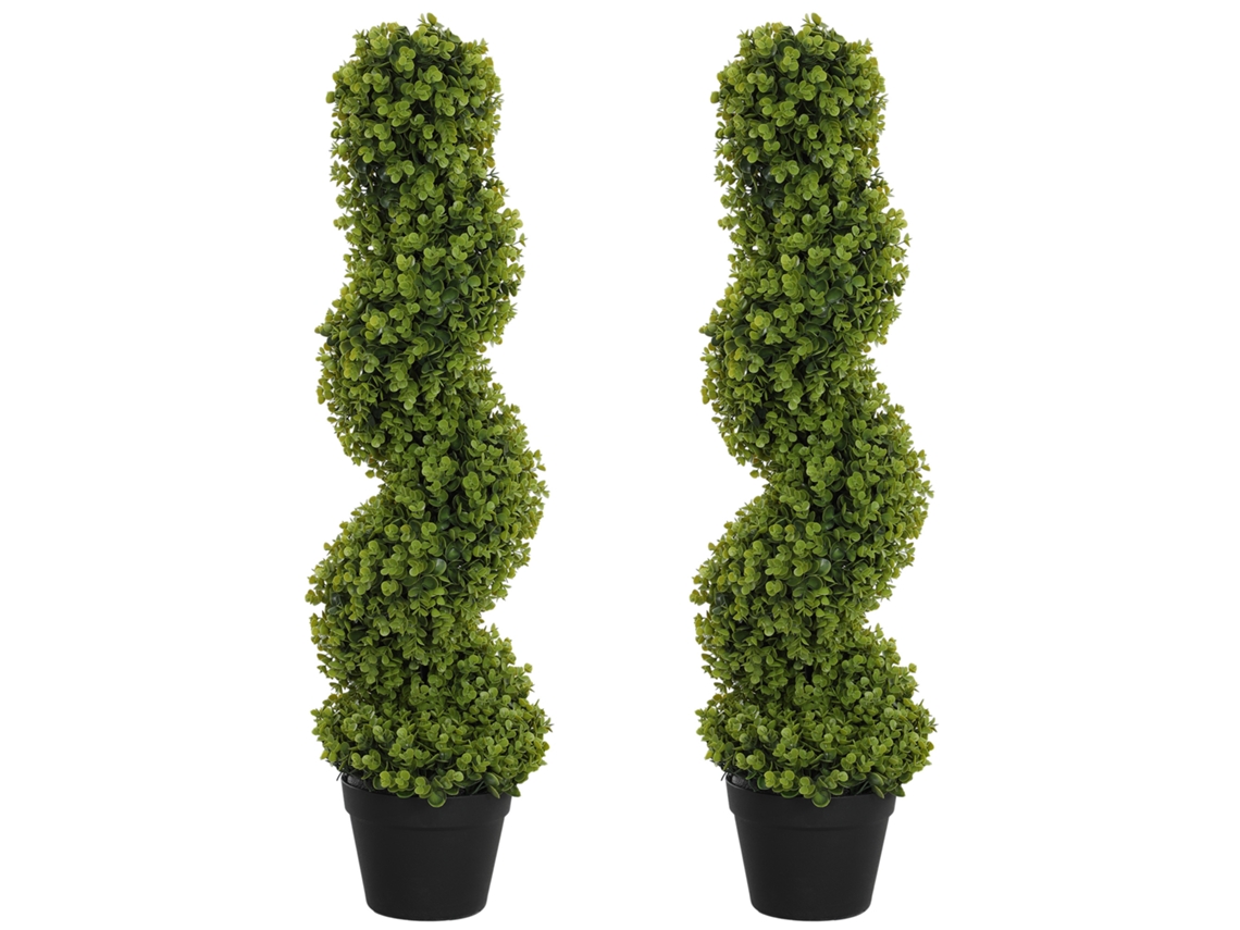 Juego de 2 eucaliptos artificiales en espiral de 90 cm, planta de interior, jarrones decorativos grandes para el hogar Zkaka