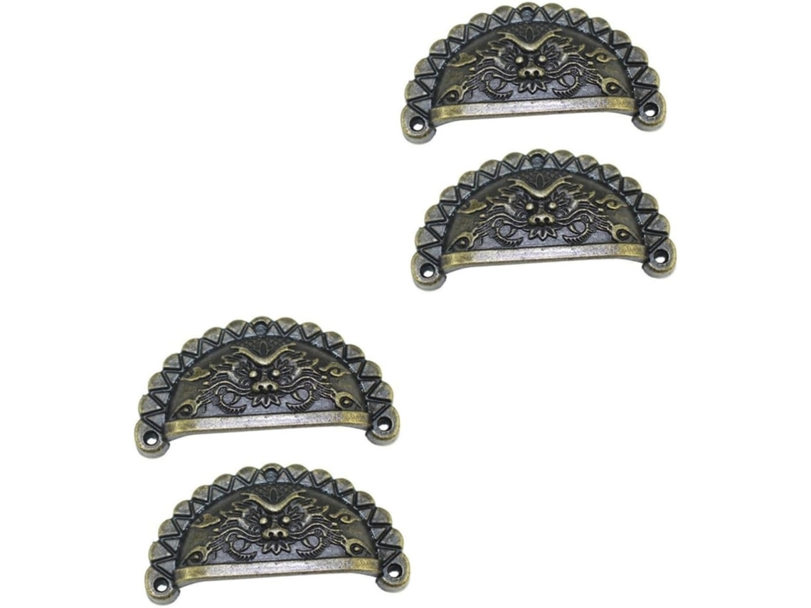 Tiradores De Puerta Antiguos Con Forma Cabeza León, 4 Piezas, Para Armarios Y Diseño Rústico