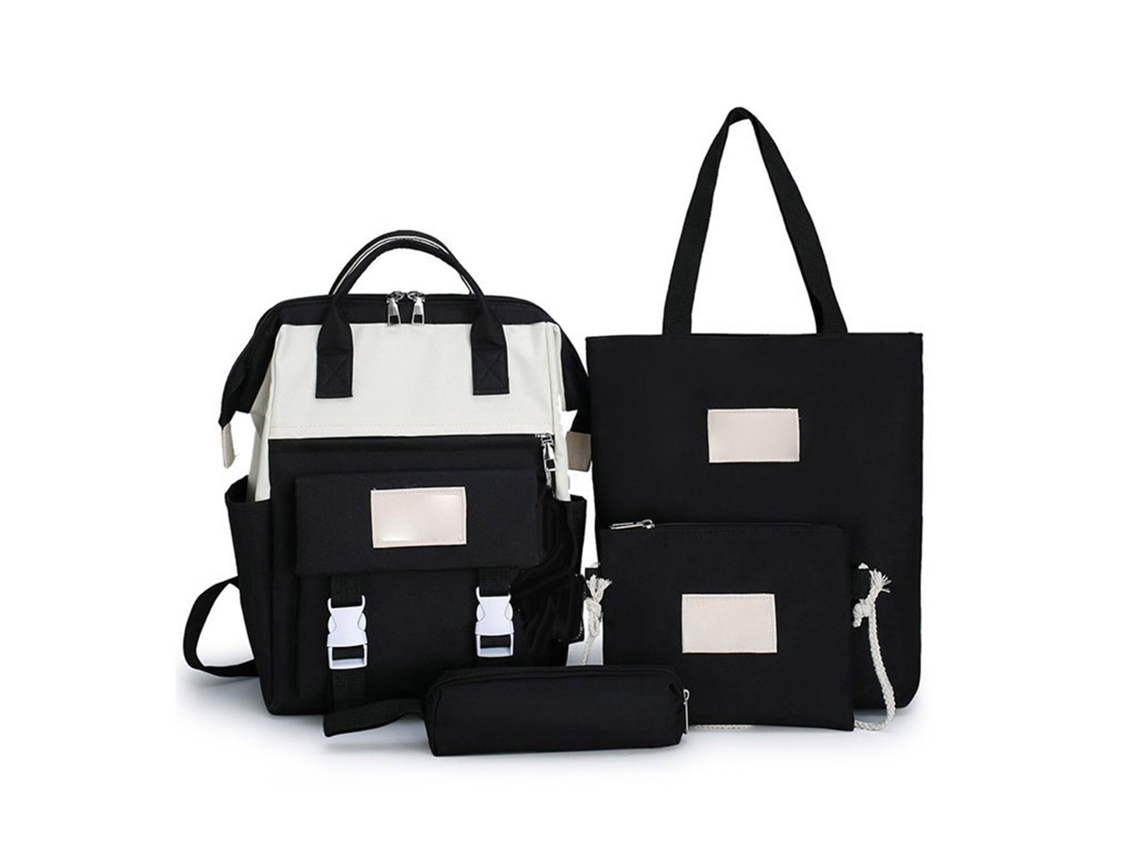 Juego De 4 Mochilas Escolares De Gran Capacidad Con Múltiples Bolsillos, De Lona, 40,6 Cm (16 Pulgadas)