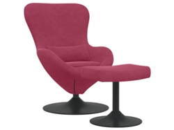 Sillón Egg con otomana, terciopelo rojo vino, EXCLUSIVA DE MAISON