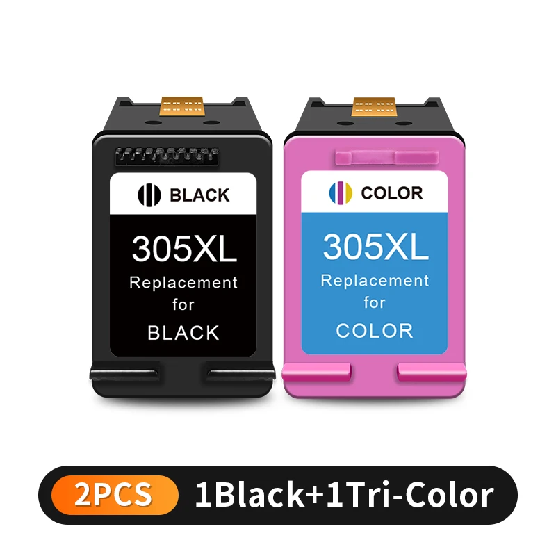 2 Cartuchos De Tinta Pcs305xl Para Hp 305 Hp305 Para Impresoras Deskjet Series 4100 4110 4120 4121 2700 2722. Cartuchos De Tinta Xl.