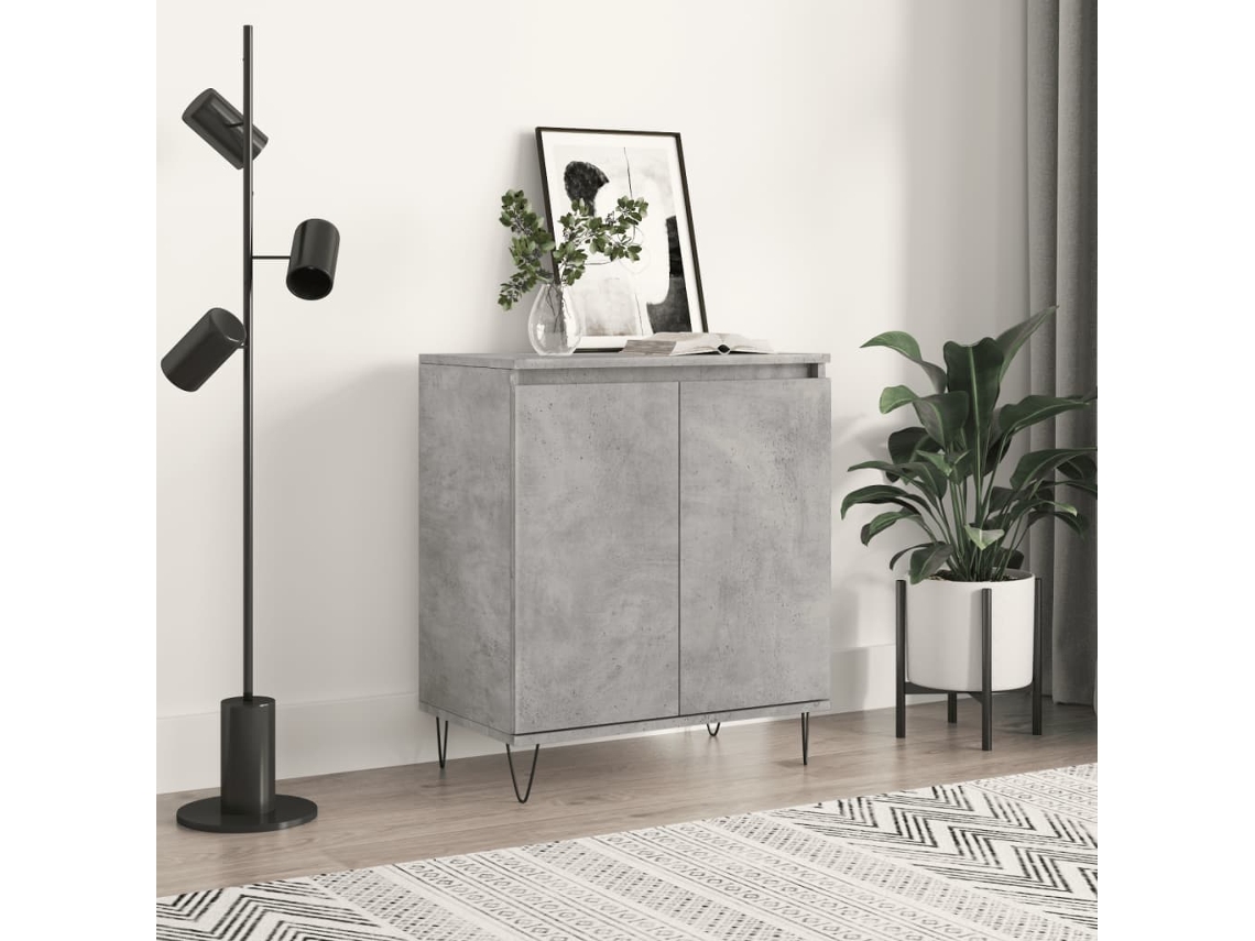 Aparador De Madera Contrachapada Gris Hormigón 60x35x70 Cm
