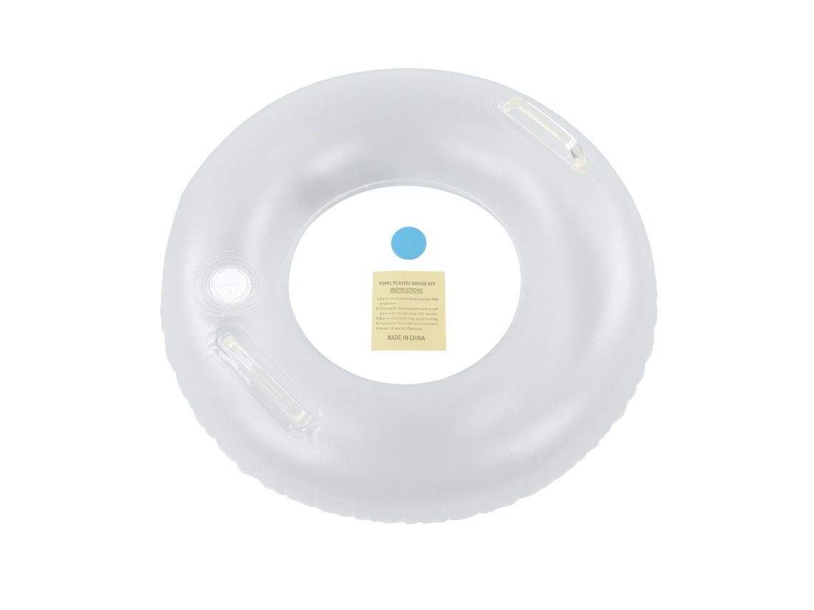 Anillo flotante inflable con LED de colores y 2 asas para niños. Juguete de piscina.