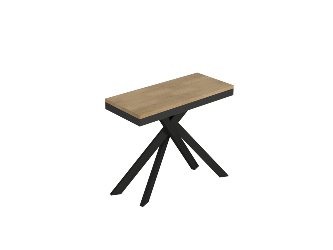 Consola extensible 90x40/196 cm Saki Small Evolution estructura roble natural antracita ITAMOBY