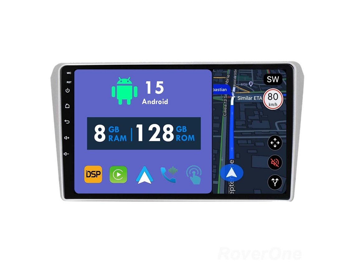 Coche Radio Android Auto Autoradio 8GB RAM 128G ROM CarPlay Navegación GPS Pantalla Táctil RoverOne para Toyota Avensis T250 2 II 2002 - 2009 