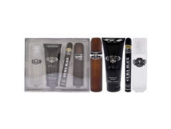 CUBA CUBA Black For Men Set de Regalo 4 Piezas 3.3 oz de EDT Spray, 1.7 oz de EDT Spray, 3.3 oz de After Shave, 6.7 oz de Gel de Ducha