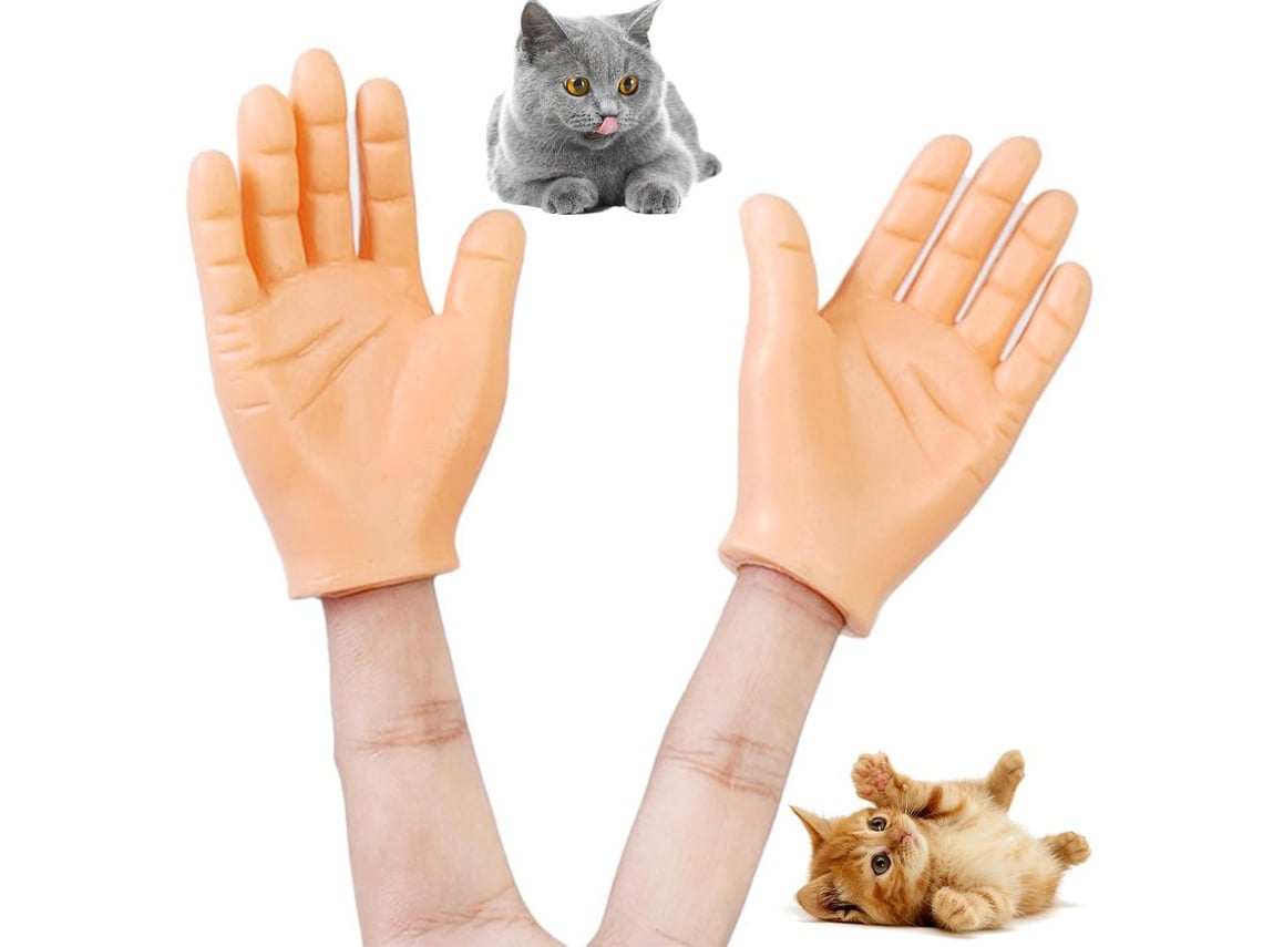 Brinquedo para Gatos Travessos Bjww, Conjunto de Fantoches de Dedo Pequenos, Brinquedos Duráveis e Portáteis para Animais de Estimação