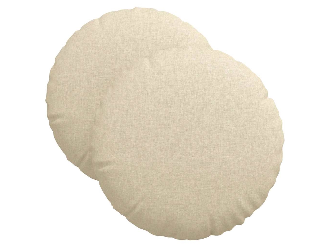 Cojines para asiento, 2 unidades, color crema, Ø40 x 13 cm, tela HARLANV1