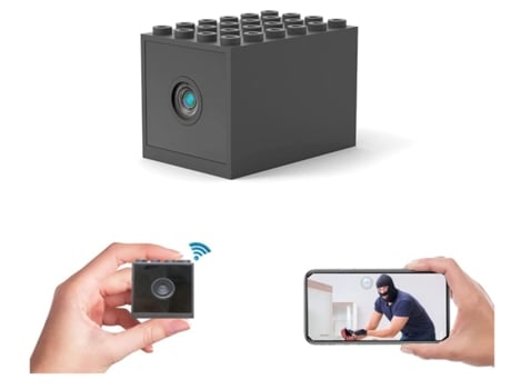 cámara de seguridad para el hogar wifi mini cámara de vigilancia inalámbrica alimentada por batería 1080P HD visión nocturna vista remota negro
