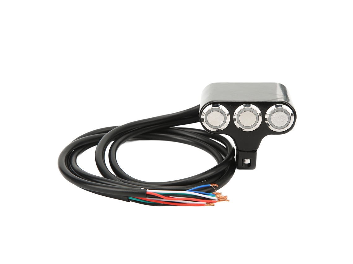 2026-interruptor De Manillar Para Moto Y Bicicleta Eléctrica De Aleación De Aluminio Con 3 Botones, Auto-bloqueo Y Reset Automático