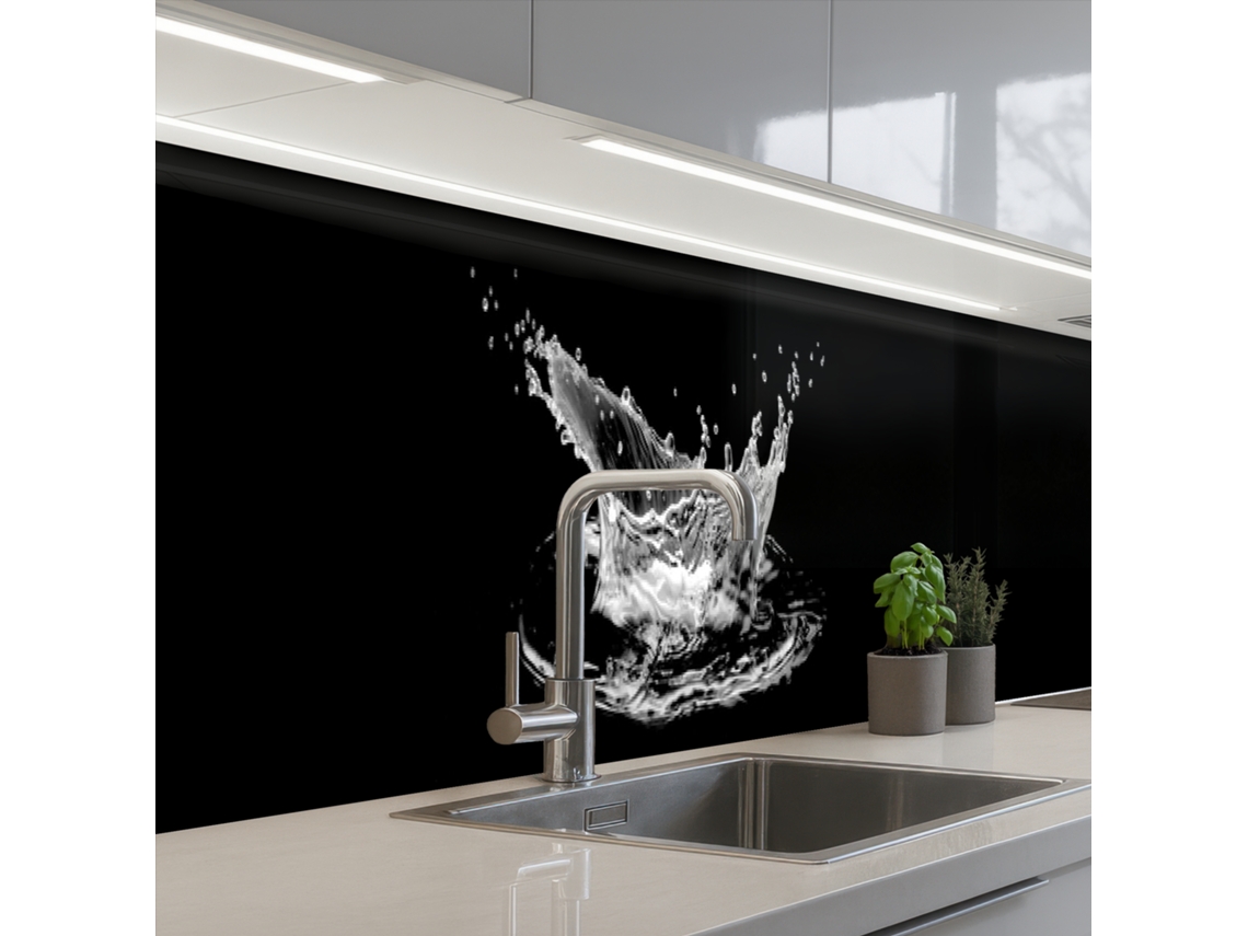 Salpicaderos De Cocina Agua - Salpicaduras - Agua - Negro 400x60 Cm