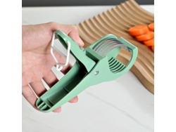 Picadora de frutas y verduras de acero inoxidable, picadora de frutas portátil, electrodoméstico multifuncional con sistema de bloqueo. (verde)