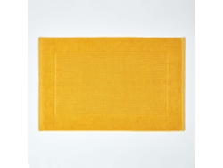 Homescapes Imperial Plain Cotton Ochre Yellow Bath Mat
