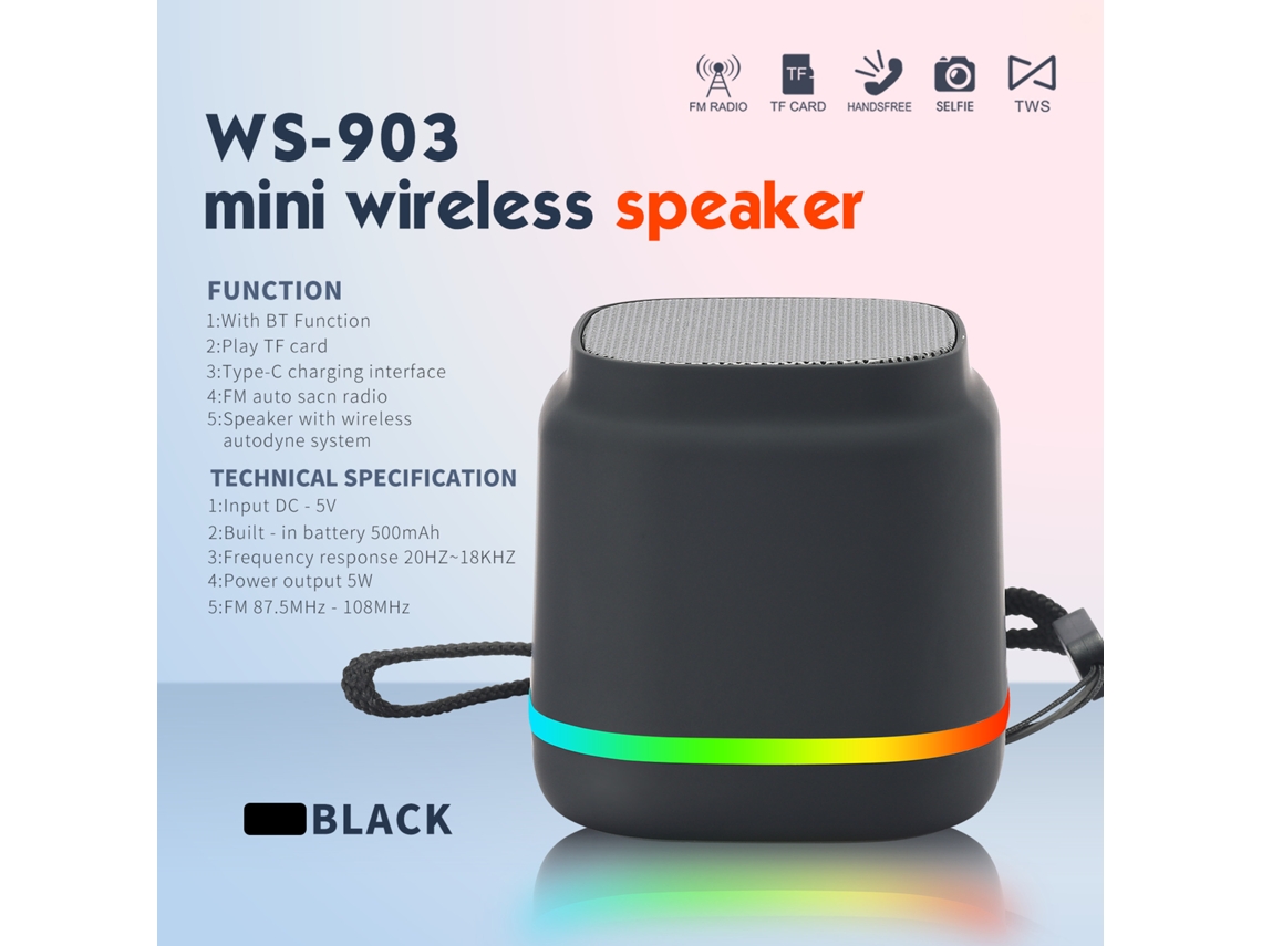 Coluna Bluetooth Eifson Minialtavoz Ws-903 (negro)