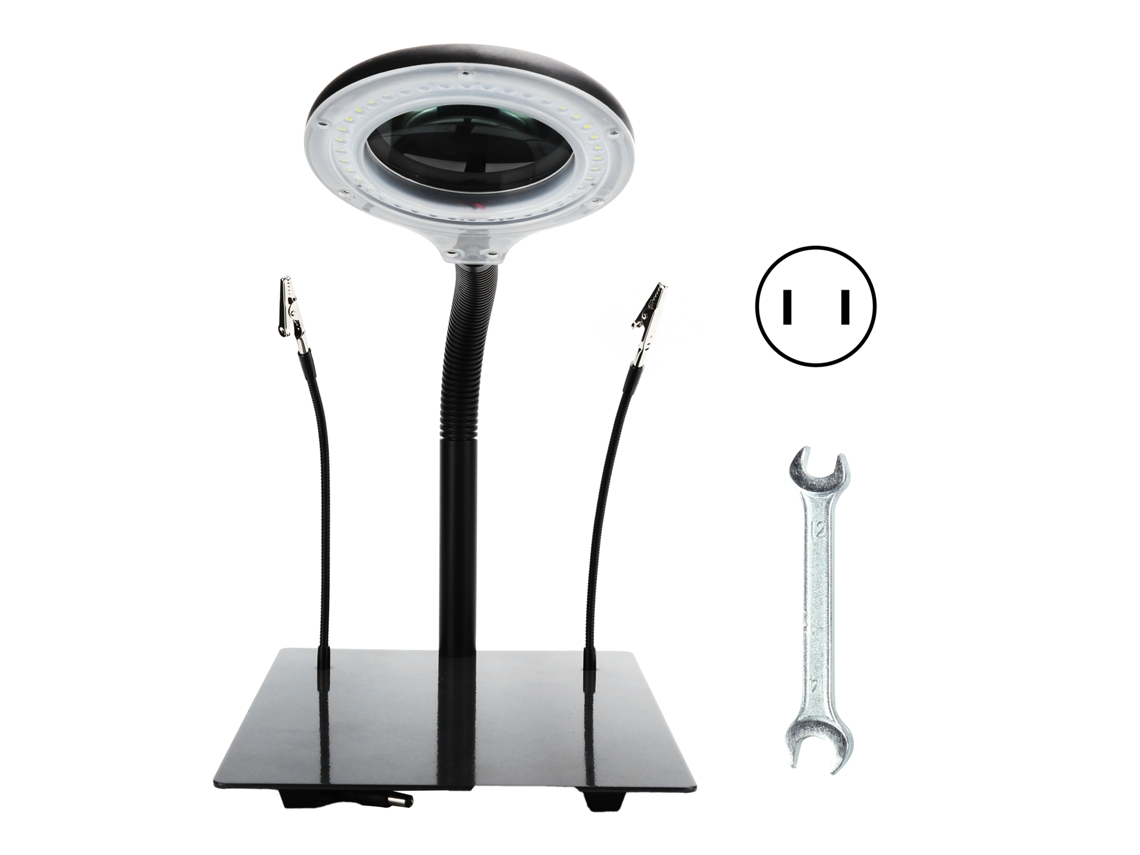 Lámpara de aumento LED ajustable de 15x con 40 LED para lectura y reparación de circuitos, modelo 2026, enchufe USB de 110/220 V.