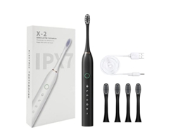 Escova de Dentes Elétrica JL-EIGHT X-2 Preto (45000 Rpm - 6 Modos - Recarregável)