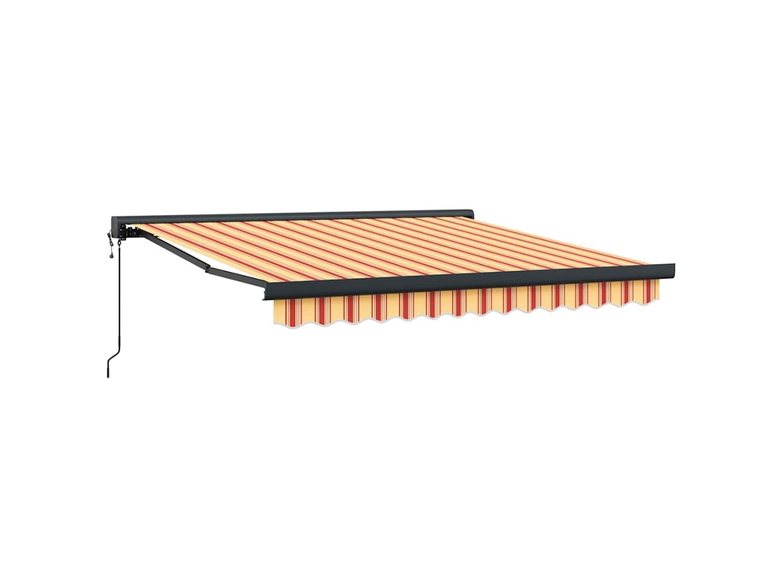 Maison Exclusive - Toldo Retráctil Aluminio Y Tela Amarillo Y Blanco 3,5x2,5 M