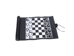 Juego De Ajedrez Portátil De Viaje De Piel Sintética Con Tablero Enrollable Para Niños Y Adultos.