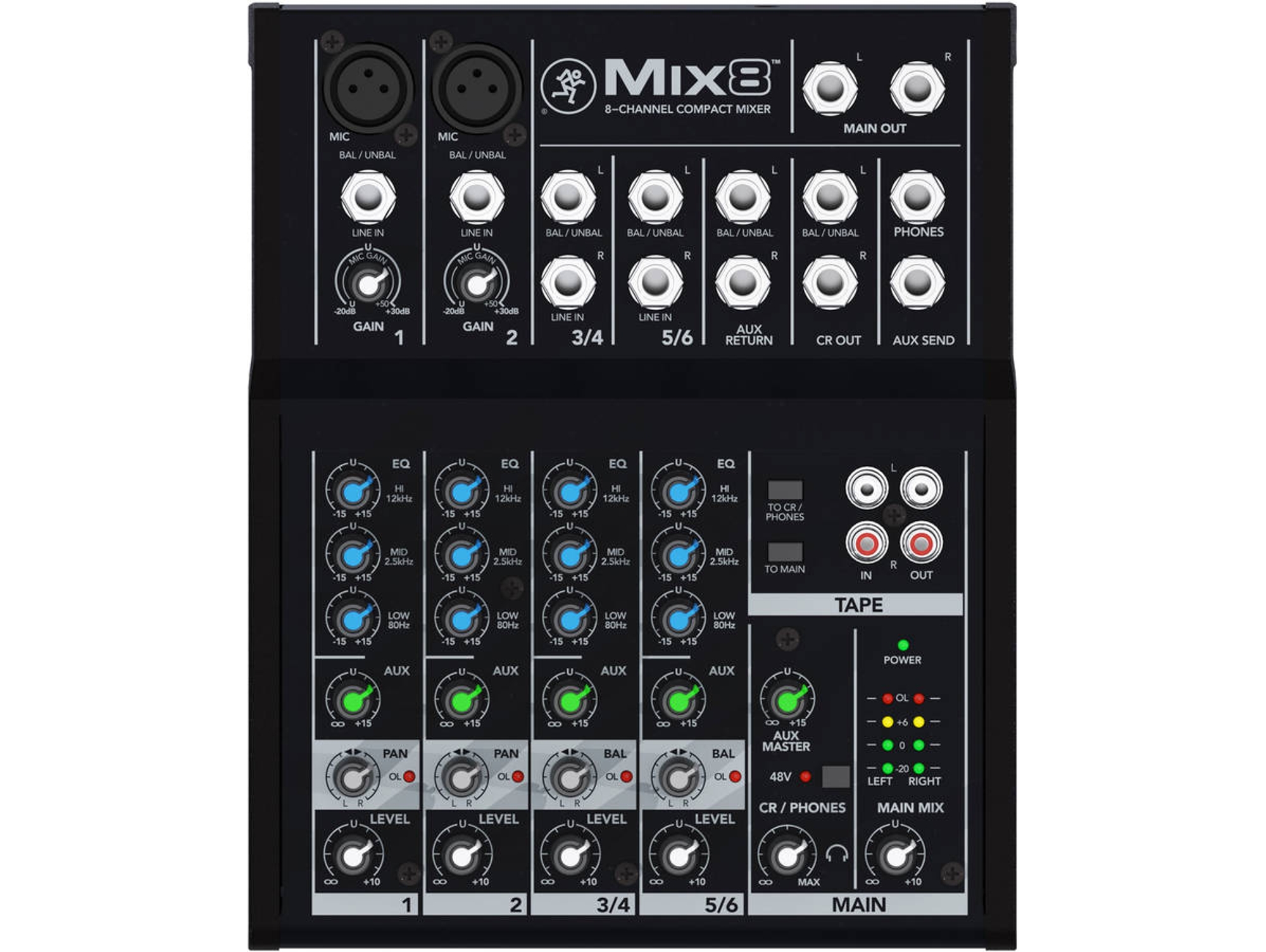 Mesa de Mezclar MACKIE MIX8 (20 - 30000 Hz - 3800 Ω)