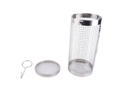 Cesta Cilíndrica Rodante De Acero Inoxidable Para Barbacoa Con Malla Metálica, Portátil Para Acampar.