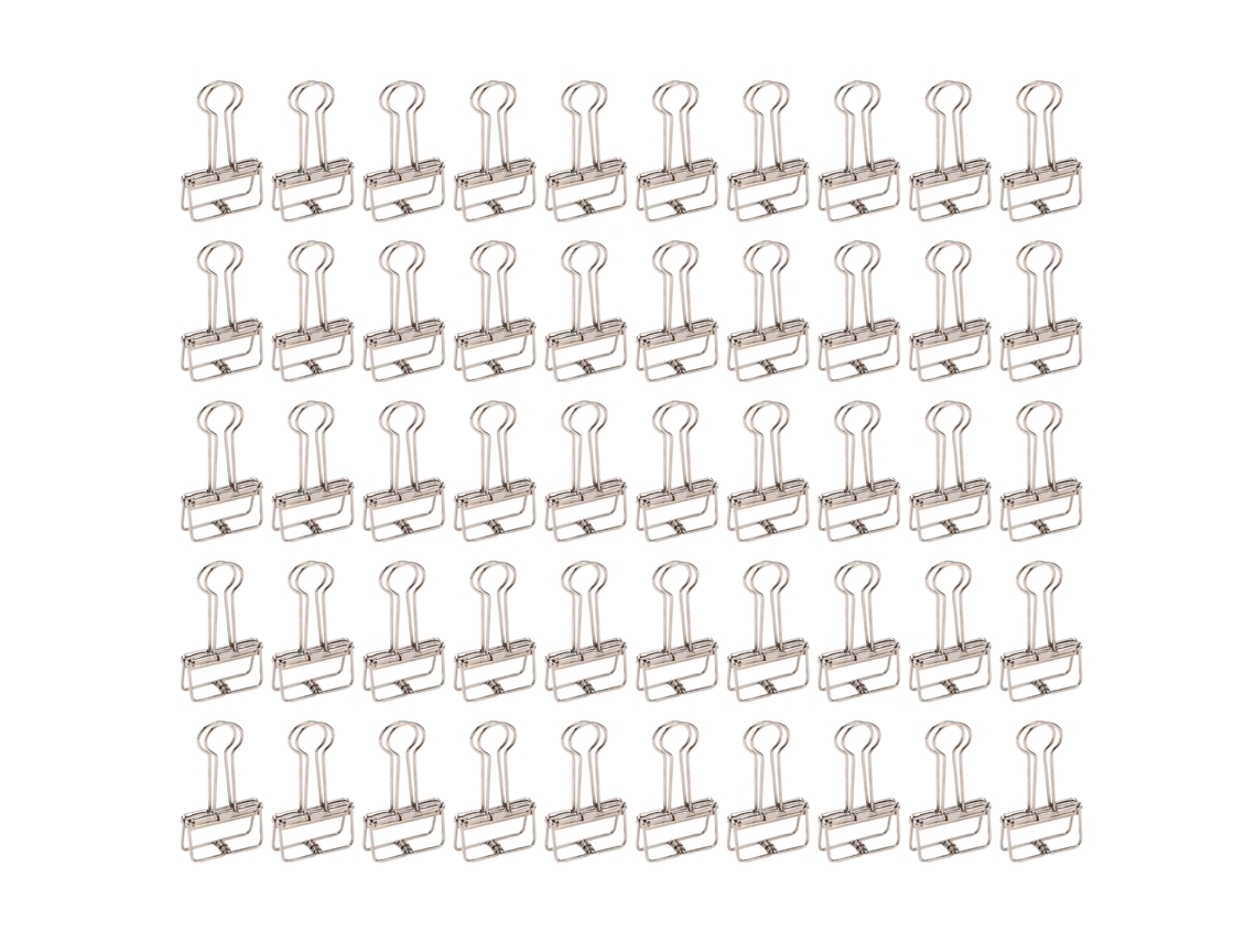 50 Piezas Clips De Acero Huecos Para Documentos Certificados Tickets Ropa Clip De Papel Duradero Multiusos Plata