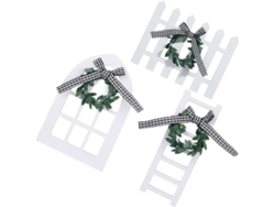 Juego de 3 bandejas decorativas en forma de escalera para ventanas y vallas, estilo rústico, para Gokoco