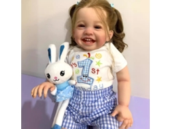 Muñeca bebé renacida de simulación de 60 cm, muñeca de juguete de algodón