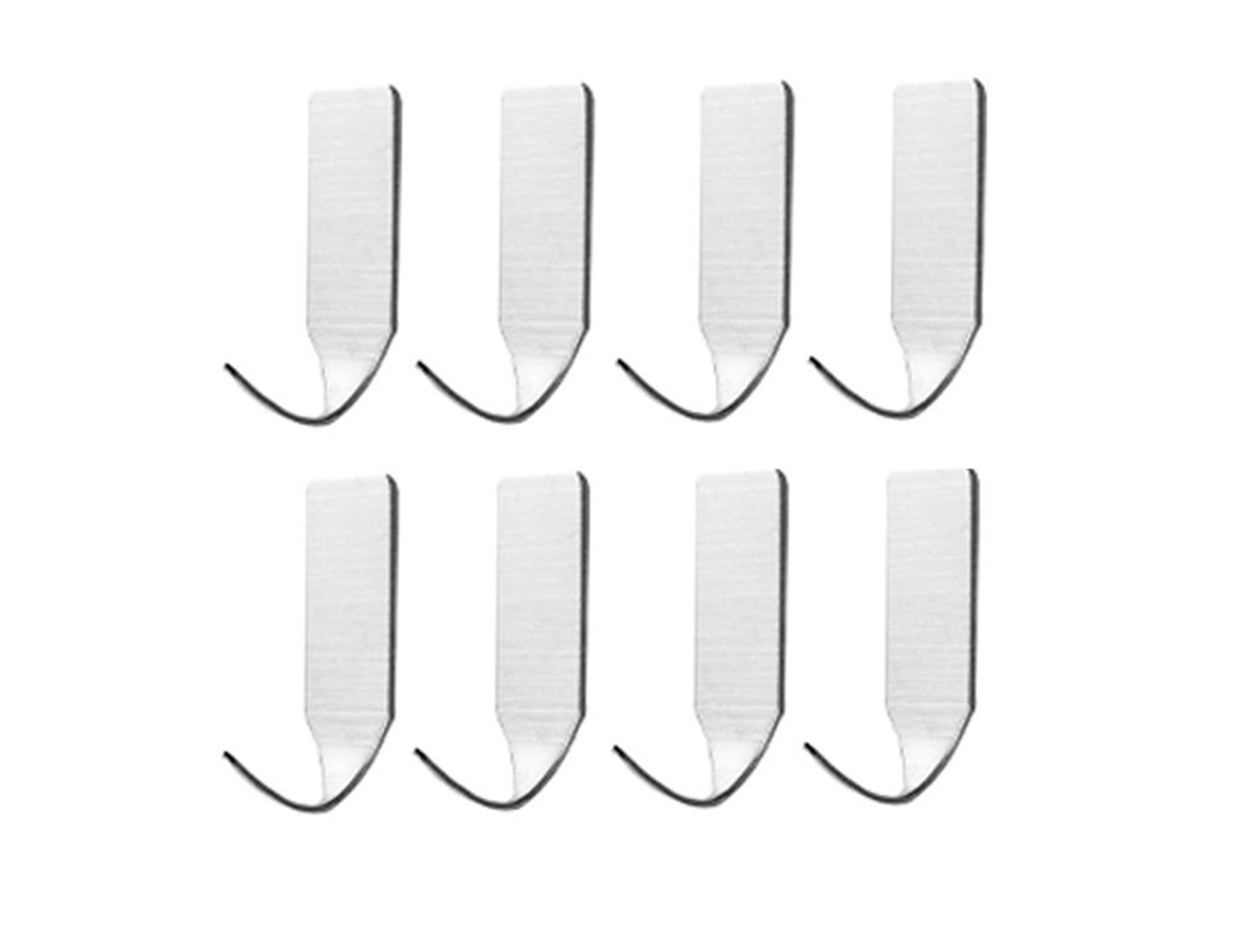 8 ganchos de pared de acero inoxidable 304 con adhesivos potentes para baño, cocina y dormitorio, 4x2,5x0,3cm
