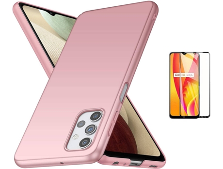 Kit Carcasa Y Protector Samsung A32 5G Full Cover Turtleshell Rosa