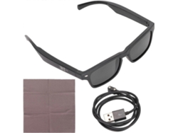 Gafas inteligentes estéreo impermeables con control táctil de voz, altavoces duales, diseño abierto, audio inalámbrico Bluetooth y micrófono.
