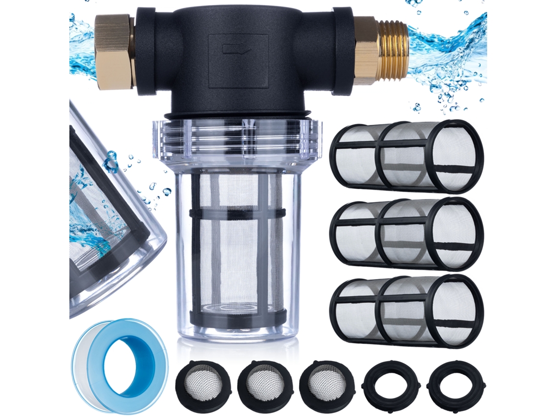 Filtro de agua FM de 3/4'' y 4 micras – Alta precisión | Metálico, 1 bares | Para jardines y fuentes