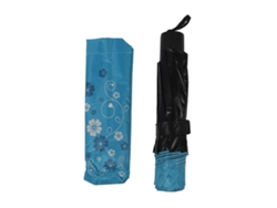 Paraguas plegable con 10 varillas, protección UV, resistente al viento, para viajes, azul