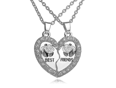 Mejor collar de amigos 2pcs, panda colgante de San Valentín Regalo