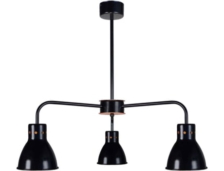 Lámpara de Techo TOSEL Robson 3 (Negro - E27 - Máx. 40W - Metal)