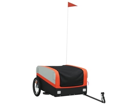 Remolque para bicicleta hierro VIDAXL negro y naranja (45 kg)