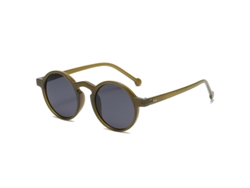 Gafas de sol de ciclismo redondas retro con protección UV400 y lentes de acetato degradado MDUG (verde)
