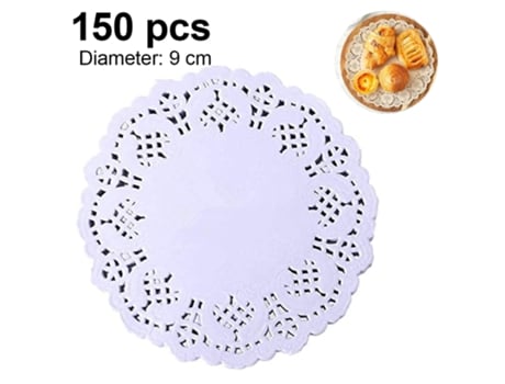 1 pieza de tapetes de papel redondos, manteles individuales de tapete para mesas, bodas, fiestas (paquete de 150, 9 cm)