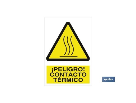 Señal poliestireno 210x148 ¡peligro! contacto térmico