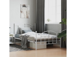 Estructura Cama Sin Colchón Con Estribo Metal Blanco 107x203 Cm