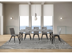 Mesa extensible 80x120/204 cm Karamay Cemento estructura Antracita