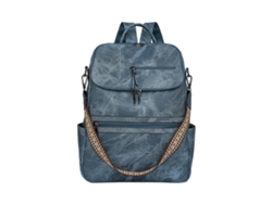 Mochila moderna para estudiantes, mochila escolar de piel sintética, mochila de viaje, mochila de gran capacidad, bolsa de viaje azul