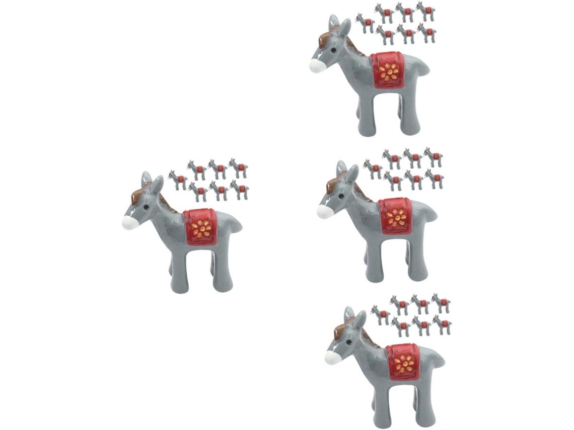 32 Piezas De Pequeñas Figuras De Burros, Modelos De Resina Para Micropaisajes.