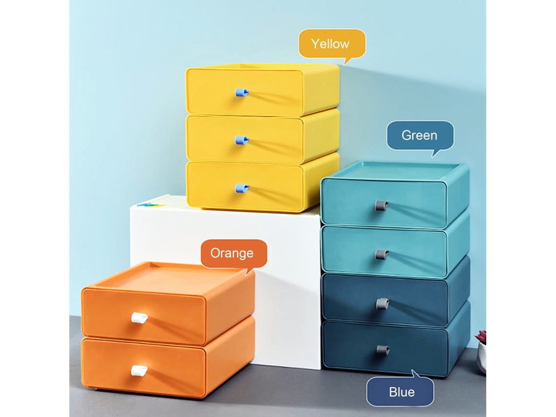 Organizador de escritorio con cajón, cajones de caja de almacenamiento de escritorio, organizadores de papelería de oficina de plástico