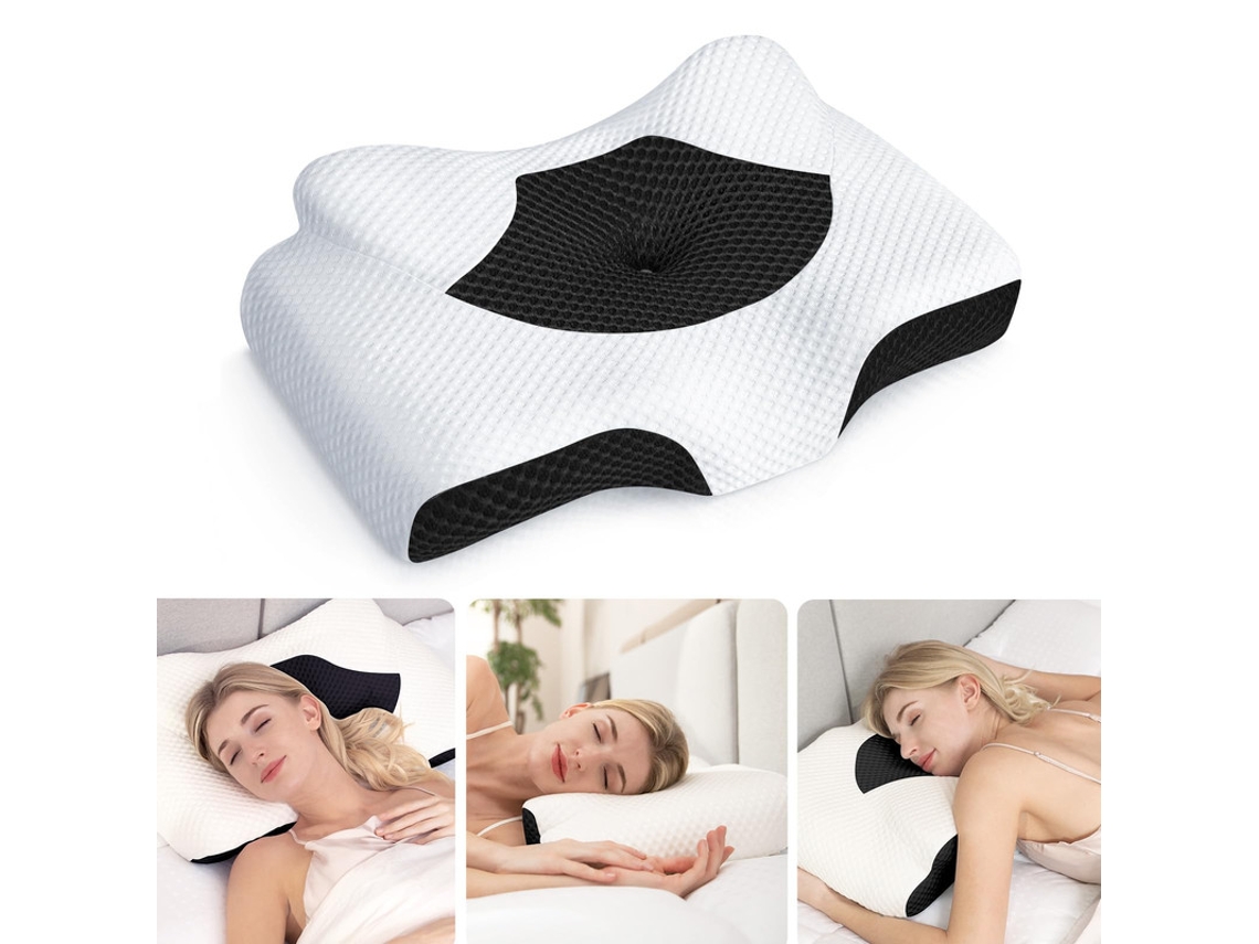 Almohada Cervical Osteopática, Almohadas De Espuma Viscoelástica Inodoras Con Diseño Hueco, Almohada Ortopédica Ajustable
