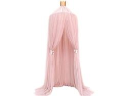 2026-35230-mosquitera Canopy Redonda Niño Con Encaje Rosa Para Cama Anti-mosquitos Ideal Viajes